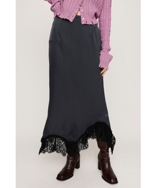 SLY（スライ） スカート LACE SATIN L/SK レース サテン ロング