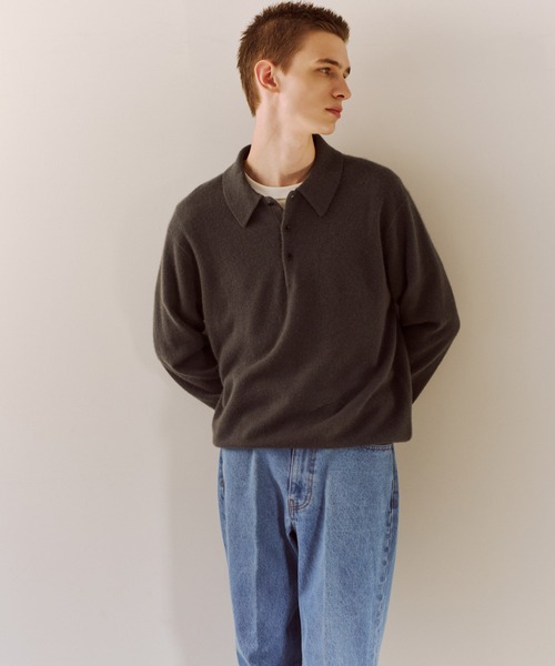ADAM ET ROPE'（アダムエロペ） ポロシャツ 12GGカシミヤニット
