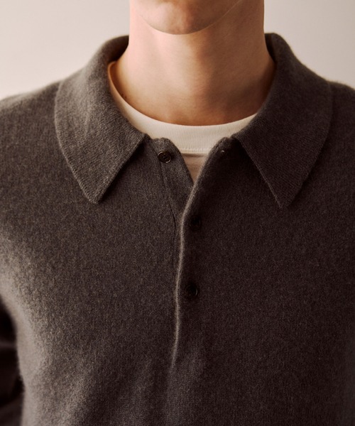 ADAM ET ROPE'（アダムエロペ） ポロシャツ 12GGカシミヤニット