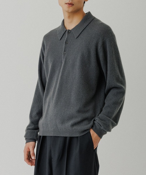 ADAM ET ROPE'（アダムエロペ） ポロシャツ 12GGカシミヤニット