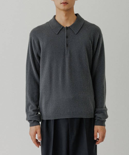 ADAM ET ROPE'（アダムエロペ） ポロシャツ 12GGカシミヤニット