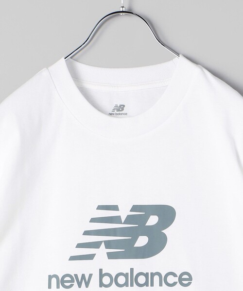 [New Balance] короткий рукав футболка MEDIUM белый мужской 