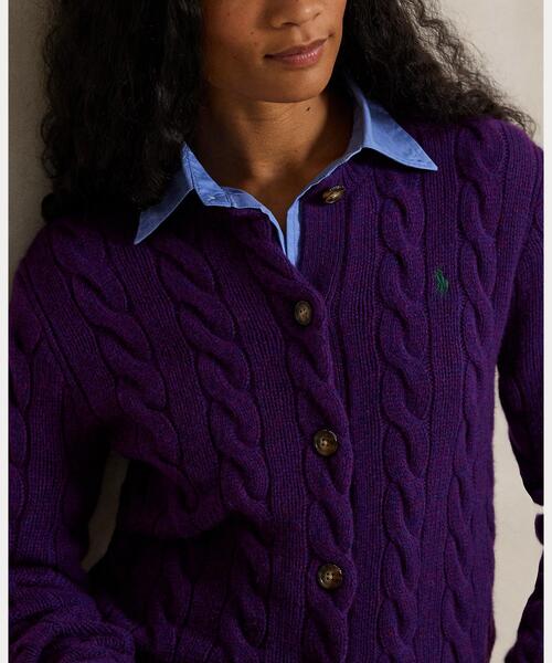 Ralph Lauren パープルレーベル　最高級カーディガン 最高級✨ラルフローレン パープルレーベル カーディガン シルク ウール