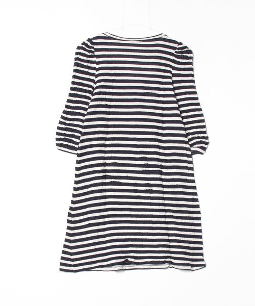 「REBECCA TAYLOR」 ボーダー柄7分袖ワンピース 2 ネイビー レディース_画像2