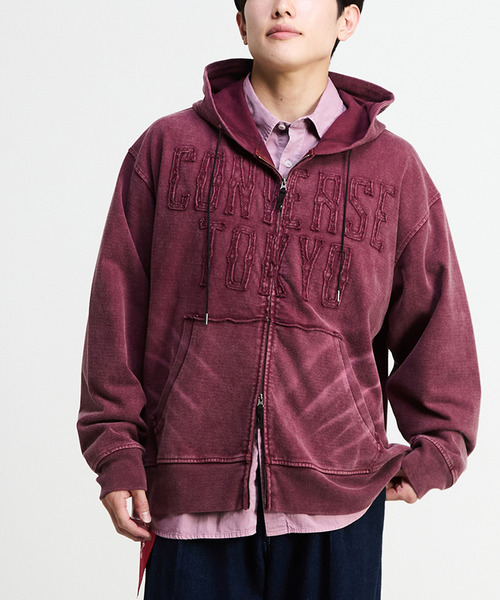 CONVERSE TOKYO パーカー PATCH EMBROIDERY LOGO ZIP HOODIE メンズ