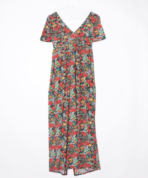 「asos」 花柄半袖ワンピース 4 レッド レディース_画像2