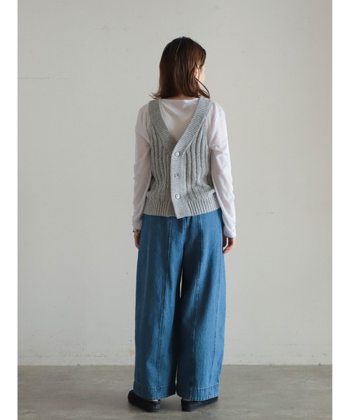 「FIL DE FER」 ニットベスト FREE ライトグレー レディース_画像5