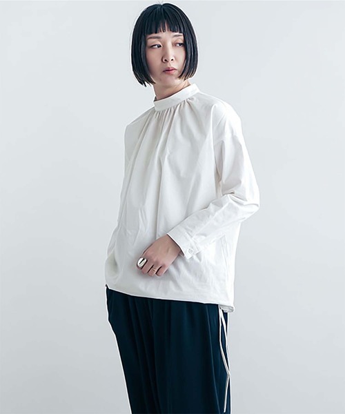 SOLAMONAT LARME（ソラモナラーム） ブラウス シャツ モックネック裾紐