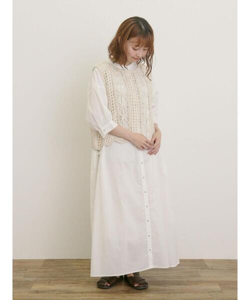 Samansa Mos2（サマンサモスモス） 7分袖ワンピース M ネイビー