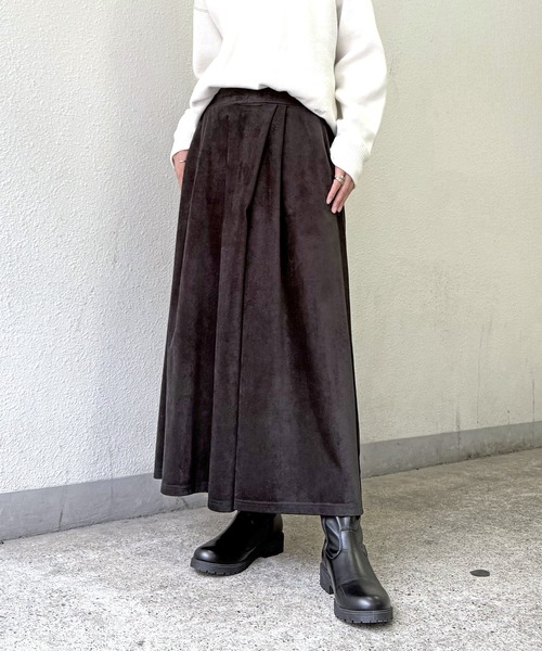 ikka（イッカ） パンツ ベロアツイルラップフウスカーチョ レディース