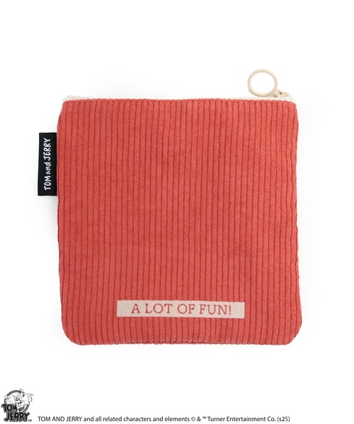ポーチ 「公式」TOM and JERRY フロッキー配色フラットポーチ