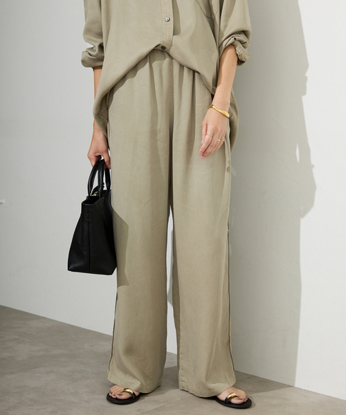 「SLOBE IENA」 イージーパンツ 38 ベージュ レディース_画像3