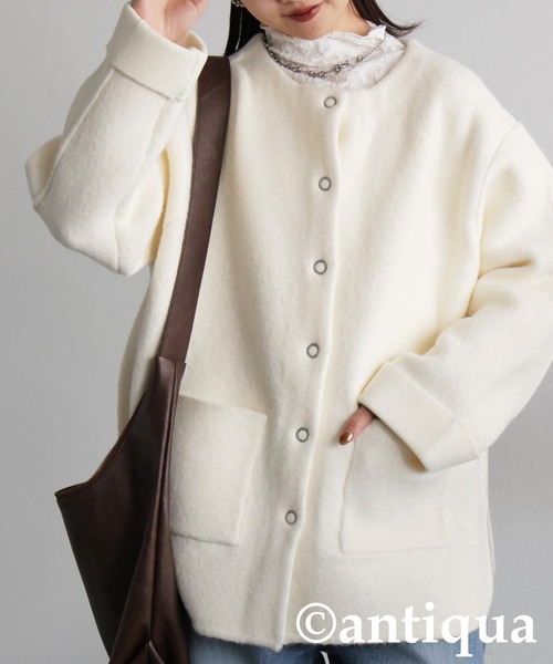 antiqua（アンティカ） ジャケット ノーカラージャケット Wフェイス