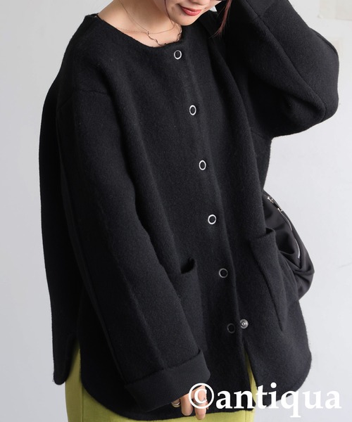 antiqua（アンティカ） ジャケット ノーカラージャケット Wフェイス
