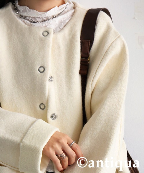 antiqua（アンティカ） ジャケット ノーカラージャケット Wフェイス