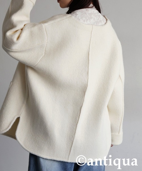 antiqua（アンティカ） ジャケット ノーカラージャケット Wフェイス