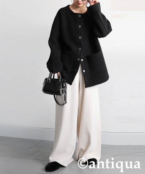 antiqua（アンティカ） ジャケット ノーカラージャケット Wフェイス