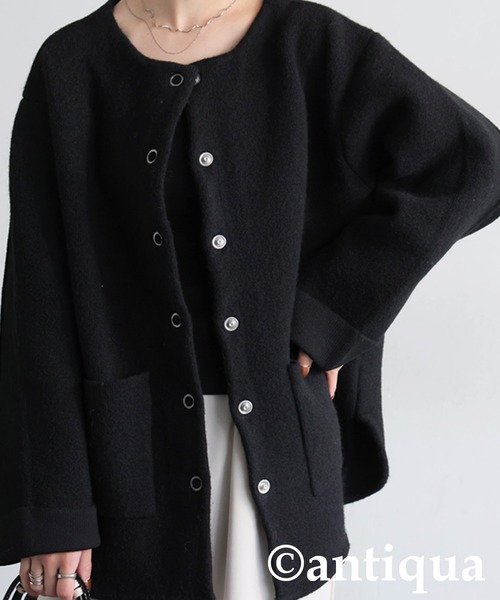 antiqua（アンティカ） ジャケット ノーカラージャケット Wフェイス