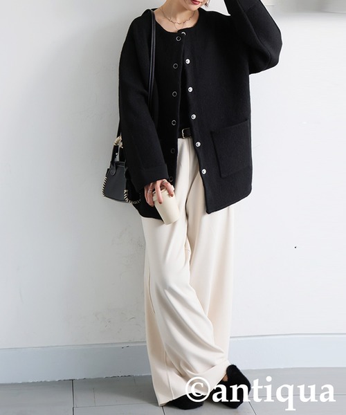 antiqua（アンティカ） ジャケット ノーカラージャケット Wフェイス