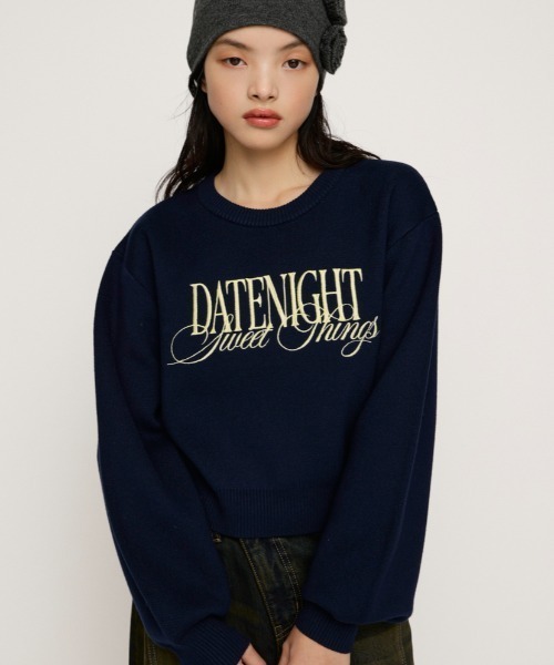 SLY（スライ） ニット セーター FRONT LOGO KNIT TOPS フロントロゴ
