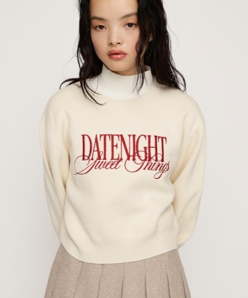 SLY（スライ） ニット セーター FRONT LOGO KNIT TOPS フロントロゴ