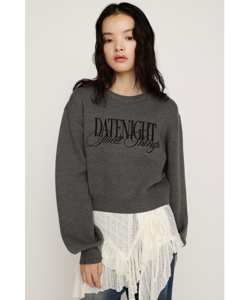 SLY（スライ） ニット セーター FRONT LOGO KNIT TOPS フロントロゴ