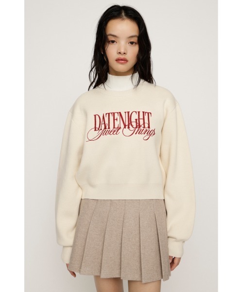 SLY（スライ） ニット セーター FRONT LOGO KNIT TOPS フロントロゴ