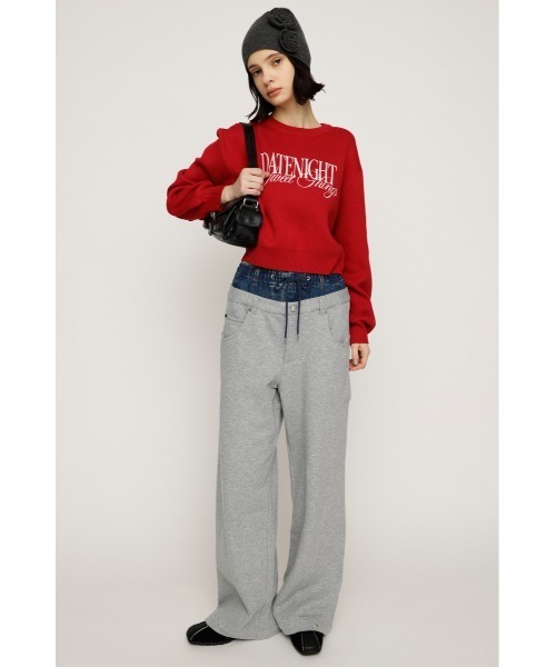 SLY（スライ） ニット セーター FRONT LOGO KNIT TOPS フロントロゴ