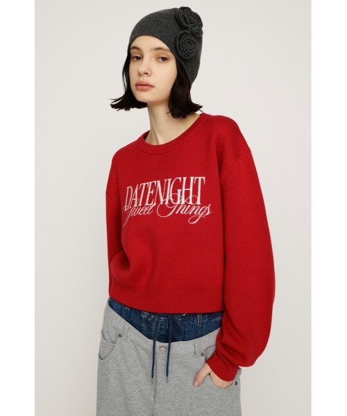 SLY（スライ） ニット セーター FRONT LOGO KNIT TOPS フロントロゴ