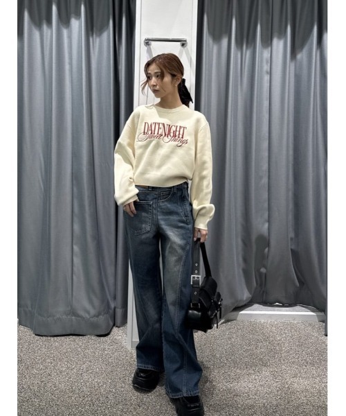 SLY（スライ） ニット セーター FRONT LOGO KNIT TOPS フロントロゴ