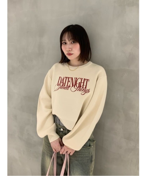 スライ　トップス SLY（スライ） ニット セーター FRONT LOGO KNIT TOPS フロントロゴ