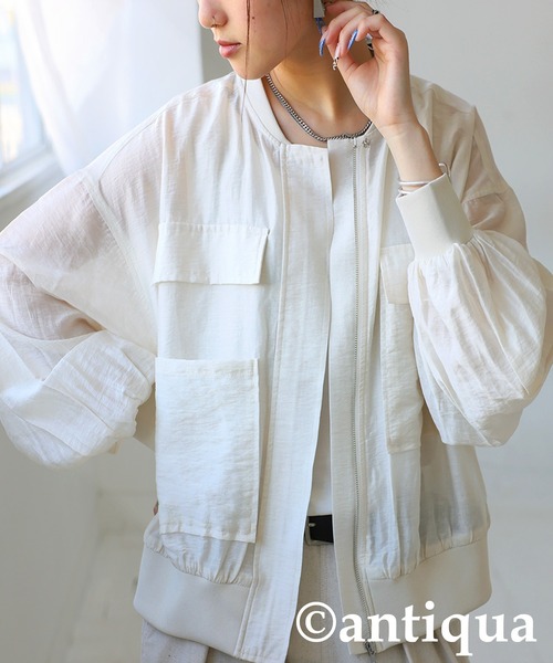 「antiqua」 ブルゾン ONESIZE オフホワイト レディース_画像2