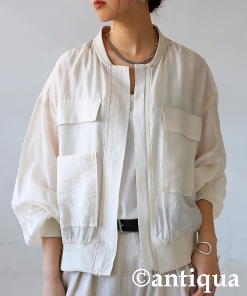 「antiqua」 ブルゾン ONESIZE オフホワイト レディース_画像3
