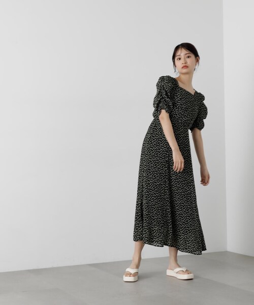 「N.(N. Natural Beauty Basic)」 半袖ワンピース MEDIUM ブルー レディース_画像3
