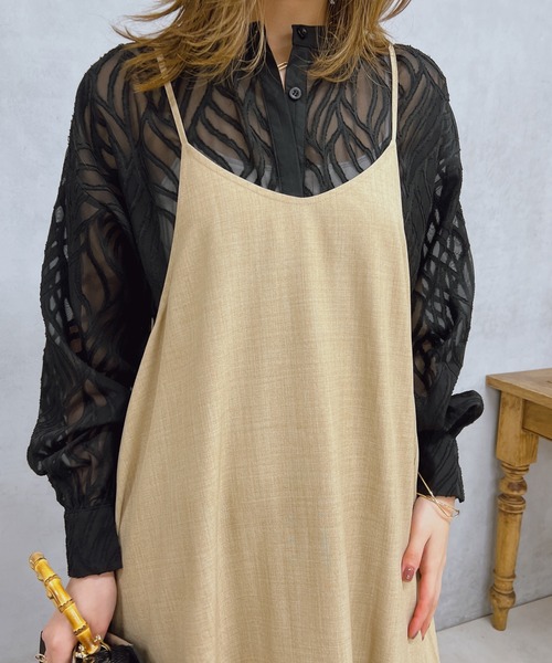 「un dix cors」 キャミソールワンピース FREE レッド レディース_画像5