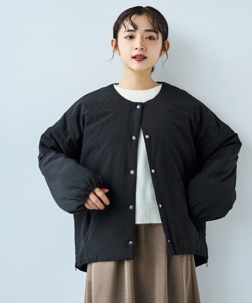 mil（ミル） ダウンコート ダウンジャケット マフラー付き ノーカラー