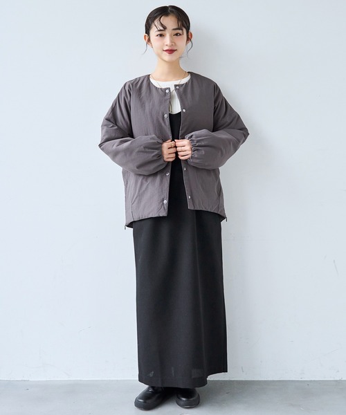 mil（ミル） ダウンコート ダウンジャケット マフラー付き ノーカラー