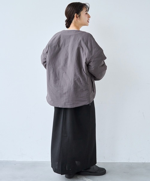 mil（ミル） ダウンコート ダウンジャケット マフラー付き ノーカラー