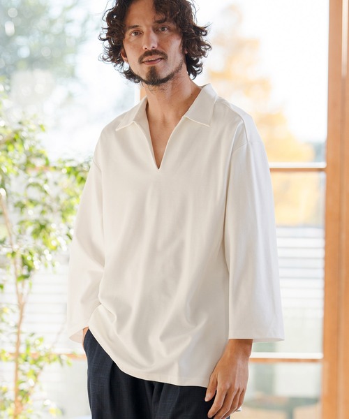 KAPITAL KOUNTRY ポロシャツ M CAMBIO（カンビオ） ポロシャツ ms6347- Ponti Skipper 3-4 Sleeve
