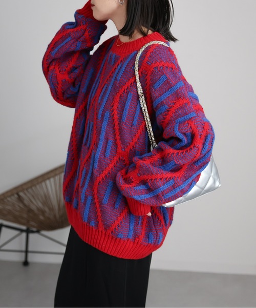 「ap retro」 長袖ニット FREE ベージュ レディース_画像4