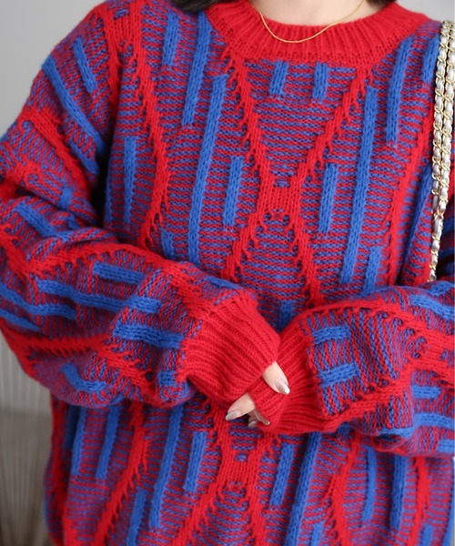 「ap retro」 長袖ニット FREE ベージュ レディース_画像6