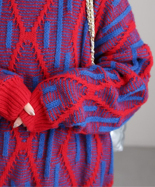 「ap retro」 長袖ニット FREE ベージュ レディース_画像7