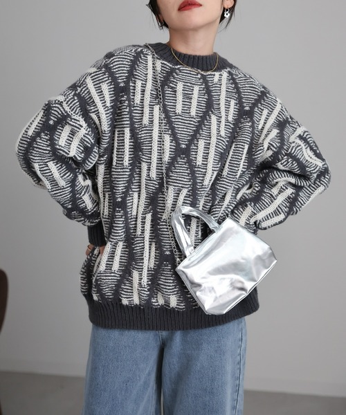 「ap retro」 長袖ニット FREE ベージュ レディース_画像9