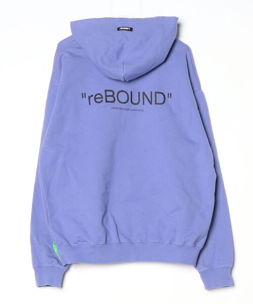 「LIBERE」 ワンポイントプルオーバーパーカー M パープル メンズ_画像2