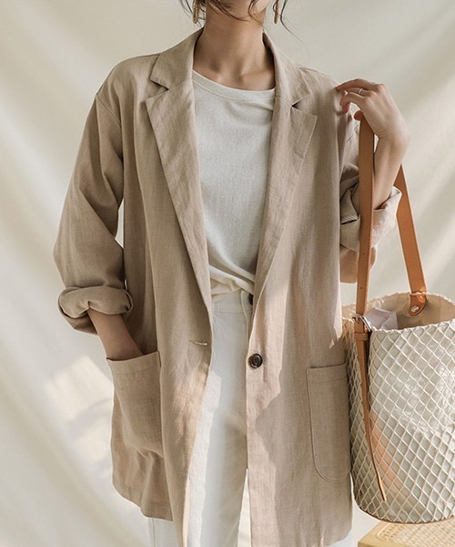 「a lot of love」 テーラードジャケット M ベージュ レディース_画像2