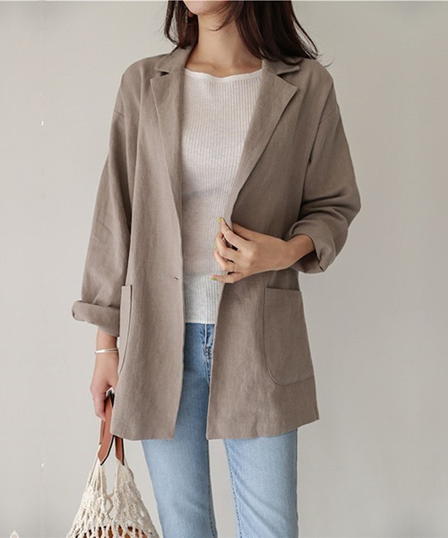 「a lot of love」 テーラードジャケット M ベージュ レディース_画像6