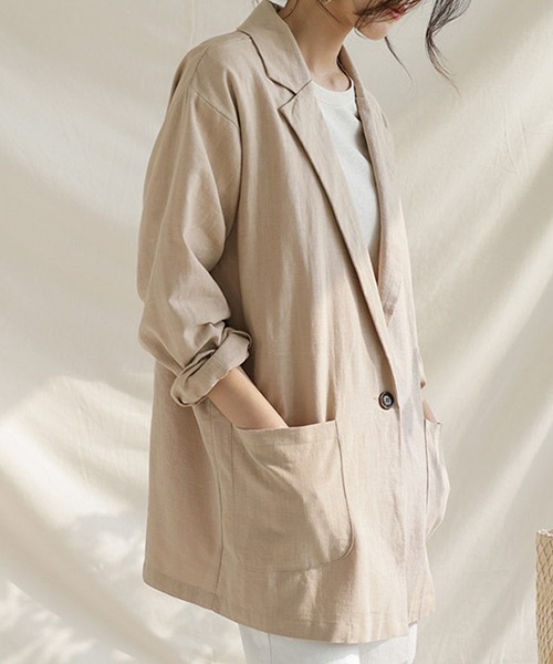 「a lot of love」 テーラードジャケット M ベージュ レディース_画像8