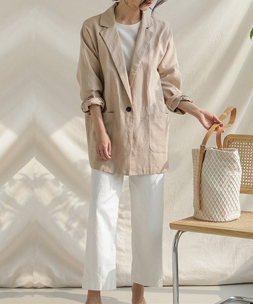 「a lot of love」 テーラードジャケット M ベージュ レディース_画像9