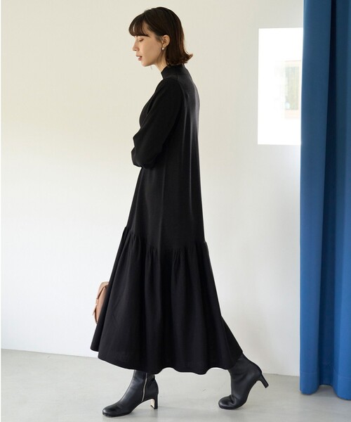 「UNFILO」 長袖ワンピース MEDIUM ブラック レディース_画像3