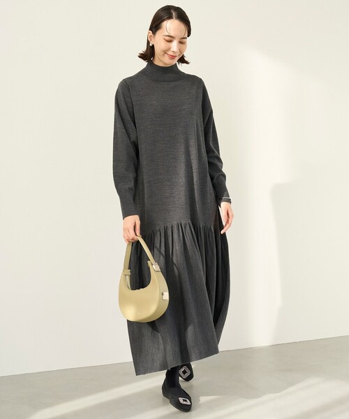 「UNFILO」 長袖ワンピース MEDIUM ブラック レディース_画像4